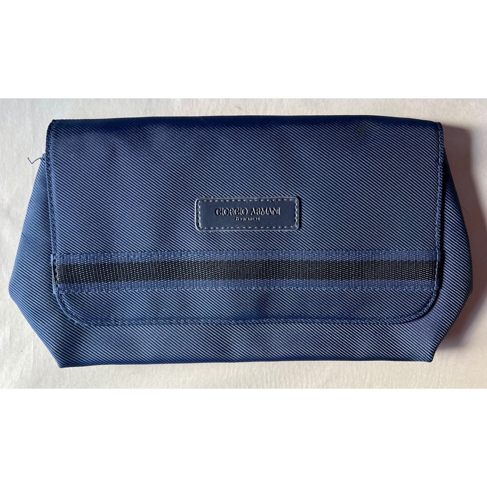 Giorgio Armani Fragrances Navy Blue Hanging Toiletry Bag‎ Travel Dopp Kit Pouch